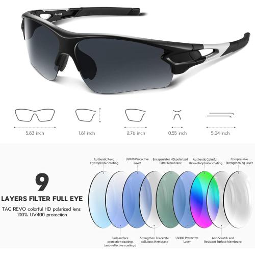 BEACOOL Polarized Sports Sunglasses for Men Women Youth Baseball Fishing Cycling Running Golf Motorcycle Tac Glasses UV400 uni
