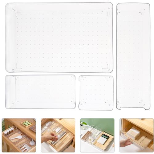 Organizer for Bedroom 4pcs Plastic Desk Drawer Organizers Storage Bins Lids