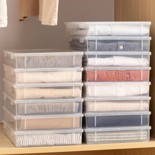 2 Pack Clear 8.5x11 Plastic Storage Containers for A4 File, 8.5x11 Letter File, Magazine Document, Pencil Box, Thick Scrapbook Storage Box for Crafts, Art Supplies, Crayon, Office Supplies, Washi Tape. (2)