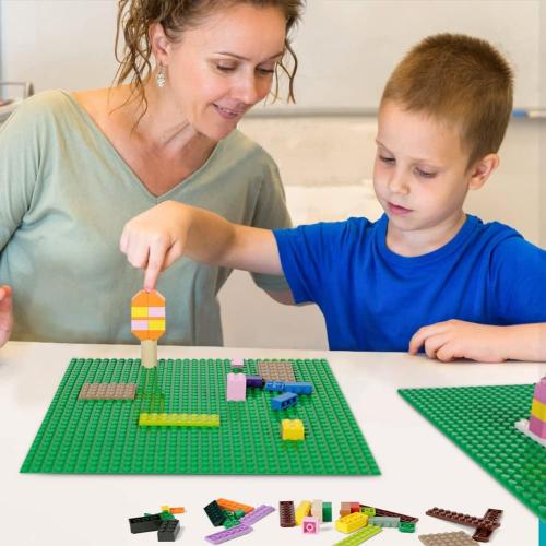 Lekebaby Classic Baseplates Building Base Plates for Building Bricks 100% Compatible with Major Brands-Baseplates 10 x 10,Age 3 and up, Pack of 6