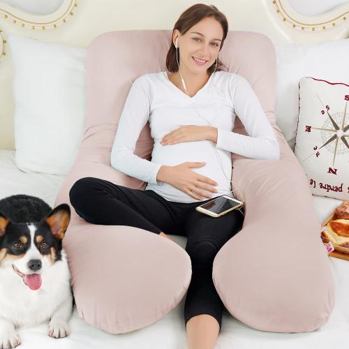 Apricot Meiz Cooling Pregnancy Pillows for Sleeping, Maternity Body Pillow for Pregnant Woman, U Shaped, with Cooling Jersey Cover