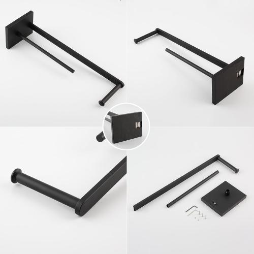 GERZWY SUS 304 Stainless Steel Bathroom Free Standing Toilet Paper Holder Toilet Roll Holder for Bath, Matte Black DZY022-BK