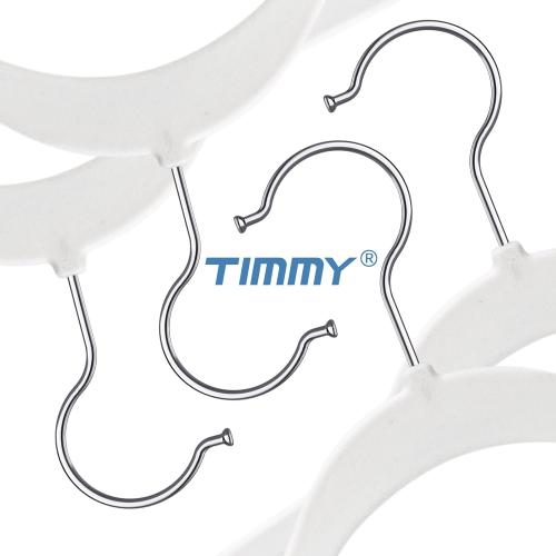 TIMMY Non-Slip Velvet Hangers - Suit & Coat (50-Pack) Ultra Thin Space Saving Heavy Duty Hangers Hold Up-to 10 Lbs - White/Silver