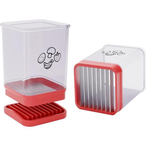 2 Pack Fruit Slicer Cup, Speed Cutter for Strawberry Banana Grape Egg, Stainless Steel Vegetable Cutting Kitchen Gadget, Kitchen Portable Slicing Tool