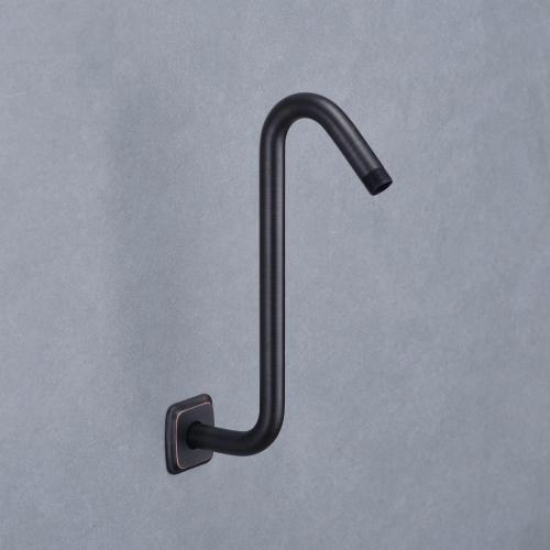 Angled Shower Arm with Flange S Shaped Rainfall Shower Head Riser Pipe, 12 Inch Stainless Steel Gooseneck Extender Arm with 9 Inch High Rise, Wall Mounted,Oil Rubbed Bronze