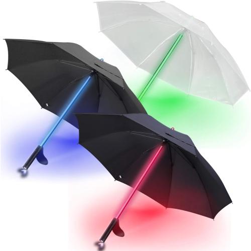 Color Dark Blue Liberty Imports 3 PACK - LED Light Up Umbrellas with 7 Color Changing Effects | Windproof Golf Umbrellas with Flashlight Handle