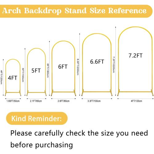 Fivenl Arch Backdrop Stand 6.6FT Balloon Arch Stand Stable Gold Wedding Arch Frame Metal Arch Backdrop Stand for Wedding Ceremony Birthday Party Bridal Baby Shower Banquet Decoration