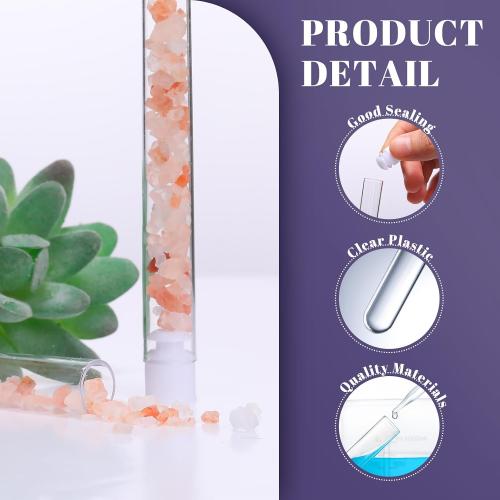 Xuhal 200 Pack Plastic Test Tubes 12 x 100mm 12 ml Lab Tubes Test for Scientific Themed Birthday Party Supplies (White Color)