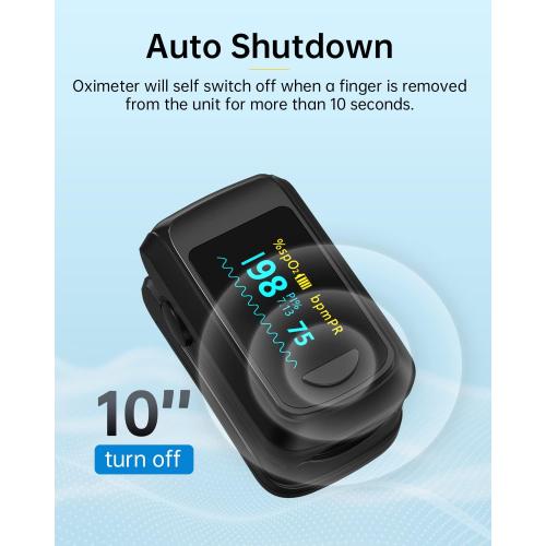 Fingertip Pulse Oximeter Blood Oxygen Monitor Pulse Ox, Heart Rate and Fast Spo2 Reading Oxygen Meter with OLED Screen Included Batteries and Lanyard