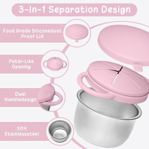 2 Pack Baby Stainless Steel Snack Containers for Kids