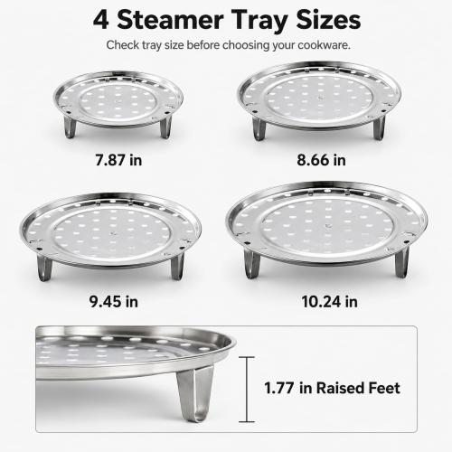 4 Pack Stainless Steel Steamer Rack for Pots, Tamales, Canning