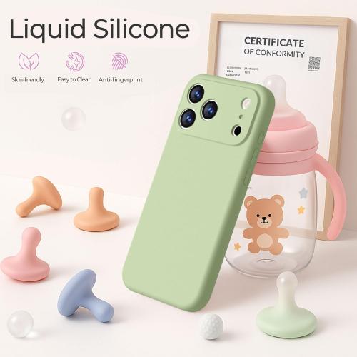 Ktele Magnetic for iPhone 17 Pro Max Case [Compatible with Magsafe] [Premium Silicone Satin-Smooth Touch] Slim Shockproof Anti-Scratch Microfiber Lining Case, 6.9 inch, Matcha