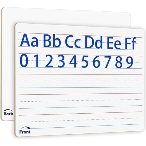 Small White Board, Dry Erase LapBoards 9''x 12'' Mini White Board Double Sided Portable LapBoards for Students Teachers School Supplies (2 Boards with Line)