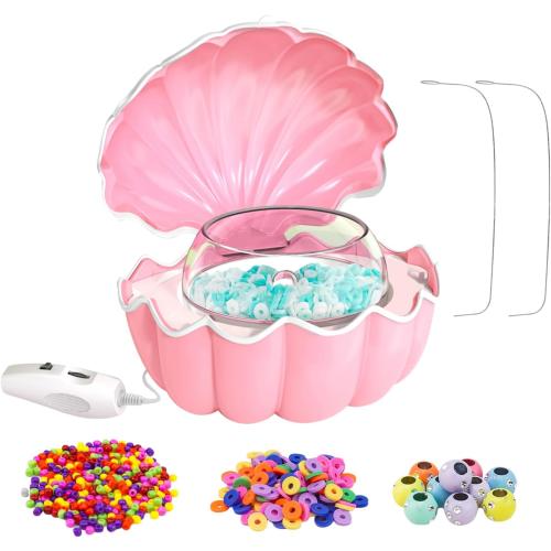Electric Bead Spinner - Shell Shape Bracelet Maker Beads | Adjustable Bracelet Spinner Machine for Crafting, USB Rechargeable Automatic Bead Loader for Projects, Ideal for Travel Or Home Jewelry M