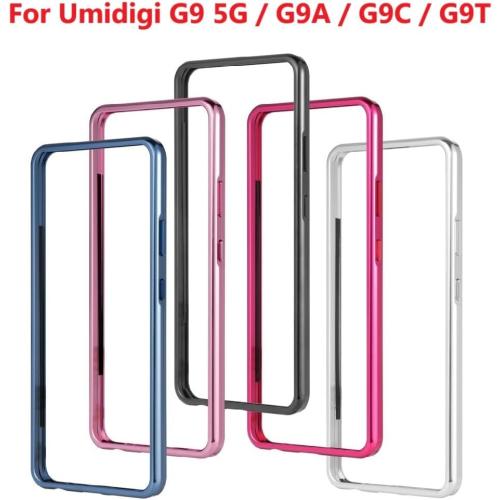 Case Compatible for Umidigi G9 5G / G9A / G9C / G9T Phone Case and Screen Protector Tempered Glass Aluminum Metal Bumper case for Umidigi G9 5G / G9A / G9C / G9T (Pink)