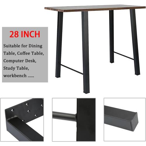 TENGCHANG 2 PCS 28'' Industry Trapezoid Dinning Table Legs Metal Steel Desk Legs DIY Furniture