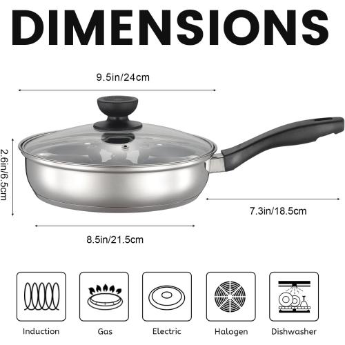 MARSKITOP Egg Poacher, Poached Eggs Cooker, Stainless Steel Egg Poaching Pan Food Grade Safe PFOA Free