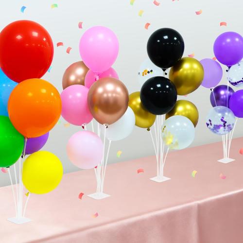 LOLStar Balloon Stand Kit, 4 Pack Table & Floor Balloon Arch Stands with Adhesive Base, Sticks & Archer Holder Easy DIY Assembly. Ideal for Party Decorations Indoor, Outdoor, Table, Floor Party Decor