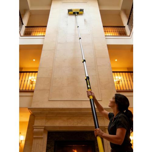 4.5-18ft Commercial Grade Extension Pole - Ultimate Reach for Large Buildings & Pro Use - Maximum 24ft Total Reach with Secure Lock System