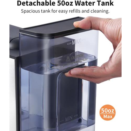 Hot & Iced Coffee Maker with Bold Setting, Single Serve Coffee Maker for K Cup and Grounds, 6-14 Oz Brew Sizes, 50 Oz Removable Water Tank, One Cup Coffee Machine with Reusable Filter, Black