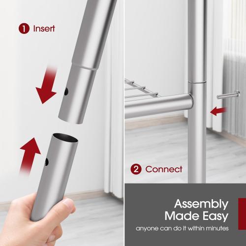 Sakugi Storage Shelves - 5 Tier Shelf Organizer, Heavy Duty Garage Shelving Unit with Leveling Feet, Stable Metal Shelves Organizer for Pantry, Kitchen and Closet, 33.0 W x 12.6 D x 72.0 H, Silver