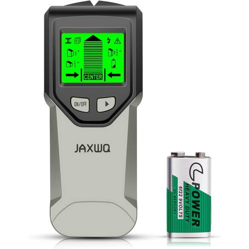 Stud Finder Wall Scanner - 5 in 1 Stud Finder Tool w/Smart Chip and HD LCD Display, Stud Detector Beam Finders for the Center and Edge of Wood AC Wire Metal Studs Joist Pipe (Grayish)
