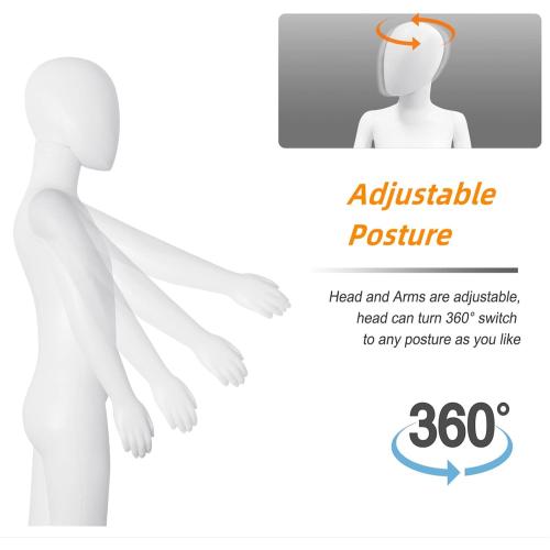 Size 51.2 Child Mannequin Full Body, Kid Dress Form Adjustable Faceless Mannequin Torso, Detachable Manikin Body Display with Metal Base for Children 51.2 Inches