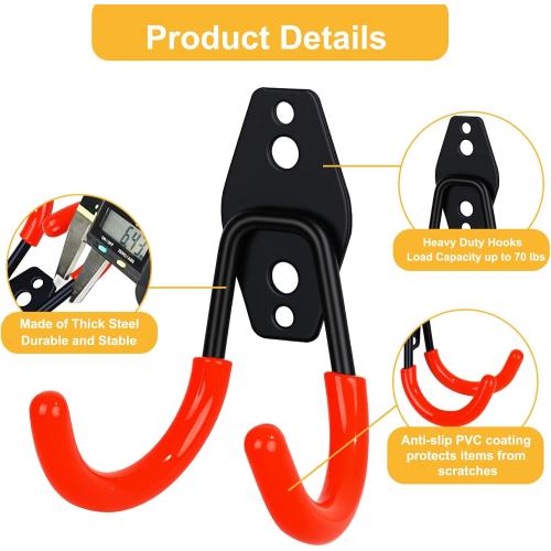 Eichzer 2 Pack Skateboard Wall Mount, Heavy Duty Metal Garage Storage Hooks, Skateboard Hanger Holder for Home & Garden