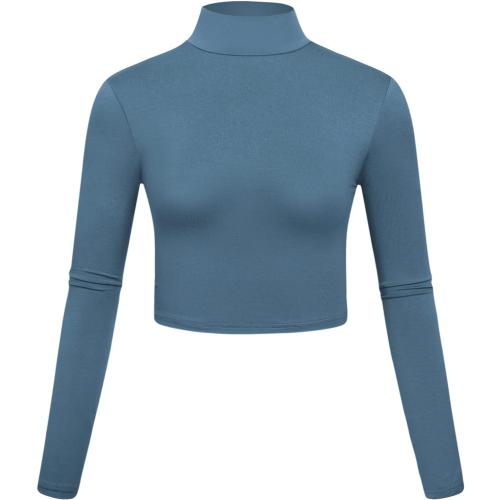 Size small Active USA Lightweight Mock Turtleneck Crop Tops Long Sleeve Casual Base Layer for Women