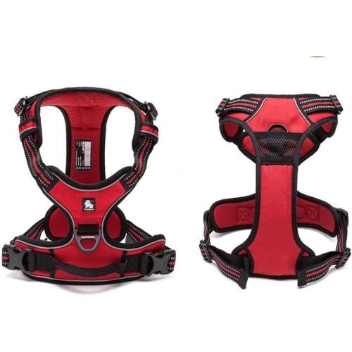 TRUE LOVE Adjustable No-Pull Dog Harness Reflective Pup Vest Harnesses Comfortable Control Brilliant Colors Truelove TLH5651(Red,M)