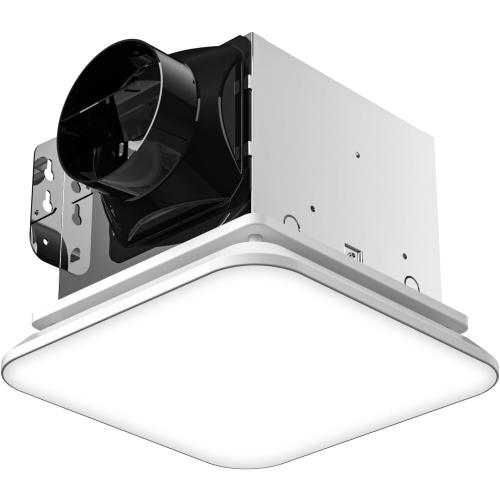 WHITE Fitop Bathroom Exhaust Fan with Light, 110 CFM 43W Ceiling Mount Shower Ventilation Exhaust with Light, 1.0 Sones Bathroom Vent with Light, Bathroom Fan 1200LM LED Light 3000K/4000K/5000K