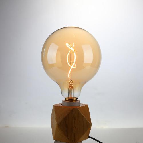 G125 /G40 Amber Glass Large Oversized Dimmable LED Edison Bulb, E26 2200K Warm White Extra Big Round Vintage Light Bulbs, 4 Watt 150LM Decorative 25Watt Globe for Bedroom Living Room Bar and cafe