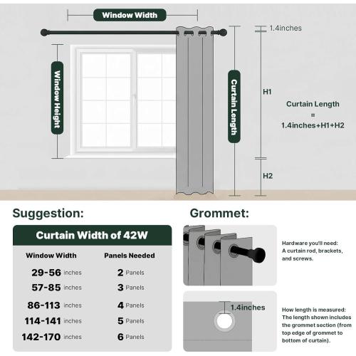 H.VERSAILTEX 100% Blackout Curtains for Bedroom Thermal Insulated Blackout Curtains 84 inch Length Heat and Full Light Blocking Curtains for Living Room with Black Liner 2 Panels Set, Light Sage