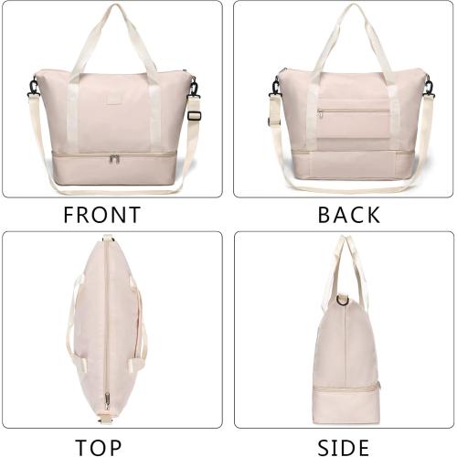 Travel Duffle Bag for Women, Weekender Overnight Bags with Shoe Compartment, Carry On Duffel Bag Sports Gym Tote Bags