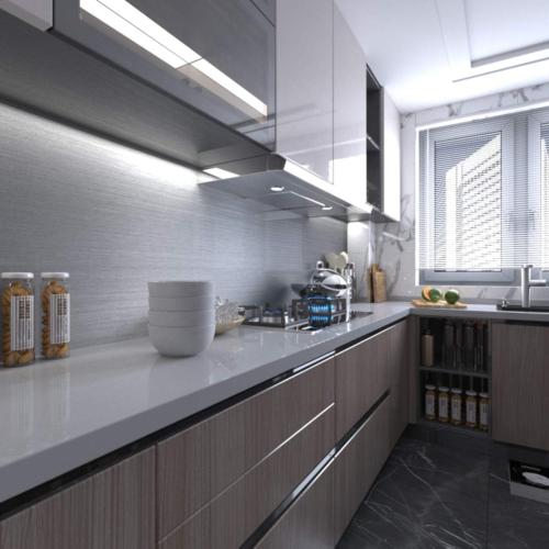 BAYYA Extra Wide Silver Stainless Steel Textured Countertop Contact Paper | Vinyl Self-Adhesive Wallpaper Glossy Thick 31.5x80inch Waterproof, Oil-Proof, Heat-Resistant Metal Look Stickers for Kitchen