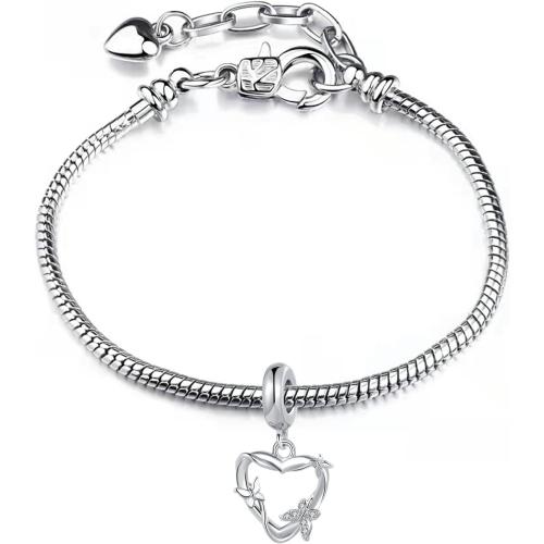 NARTGO Butterfly and Flower Charm Compatible with Pandora Charms Bracelets