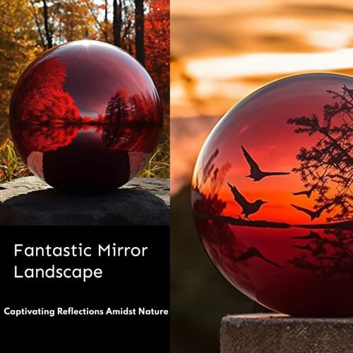 Size 10 Inch Color Red Stainless Steel Gazing Globe,v2croft Hollow Ball Mirrored Surface Polished Shiny Sphere,Garden Stainless Steel Gazing Ball for Outdoor Lawn Pond Yard Ornament(red)