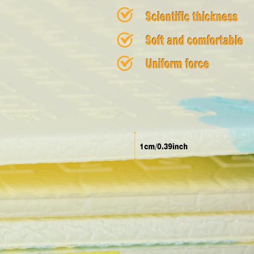 Baby Play Mat, 80x72 Inch Play Mat Perfect for Use Baby Playpen, Extra Large Crawling Mat with Cartoon Animal Pattern, Thick Foam Play Mat Portable Baby Floor Mat for Infant Toddler Giraffe