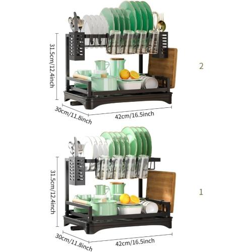 Double Layer Kitchen Counter Organizers Stylish Dish Rack Space Saving Organizers For Kitchen Countertop Organization
