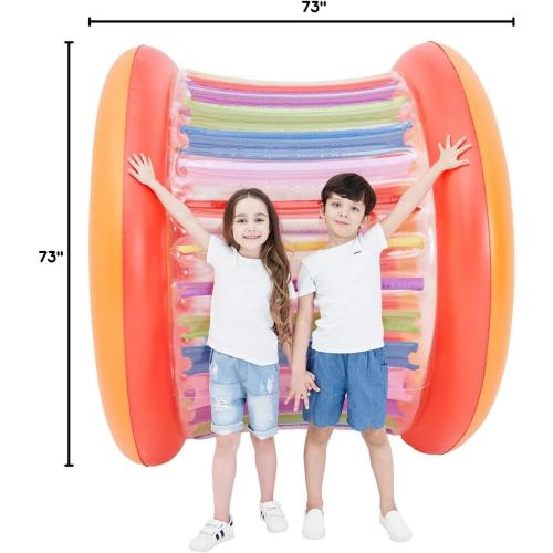 Size 73 Diameter Inflatable Giant Colorful Rolling Wheel for Outdoor Backyard Lawn