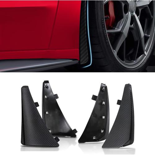4PCS Front & Rear Mud Flaps,Carbon Fiber Pattern Splash Guards Wheels Rock Mudguards Mudflap Fender for Corvette C8 Stingary Z51 Convertible/HTC 2020 ,Replace OEM #84263453 84263457