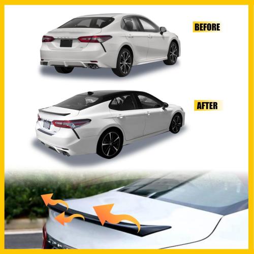 Rear Spoiler Wing for 2018-2024 Toyota Camry LE SE XLE XSE TRD Hybrid Trunk Lid Duckbill ABS Rear Trunk Spoiler Glossy Black