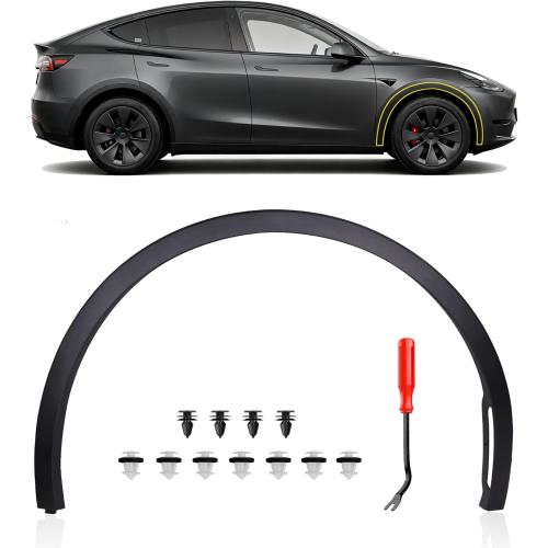 Passenger Side Front Fender Trim for Tesla Model Y 2020 2021 2022 2023 2024, Front Right Side Wheel Arch Fender Flare Molding Trim For 1494186-00-B;1494162-00-B