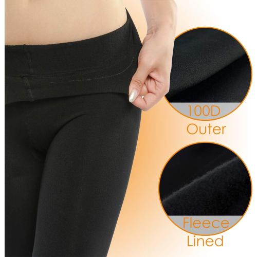 G&Y 2 Pairs Fleece Lined Tights for Women - 100D Opaque Warm Winter Pantyhose