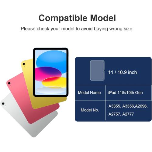 SPARIN 3 Pack Screen Protector for iPad (A16) 11th 11-inch & 10th Generation 10.9-inch (2025/2022), Anti-Scratch Tempered Glass Compatible for iPad 11/10 Gen, HD Clarity