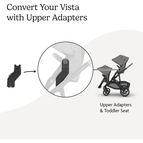 UPPAbaby Upper Adapter for Vista, Vista V2, and Vista V3 Strollers/ Compatible with Bassinet, Toddler Seat, Aria, Mesa V2, or Mesa Max Infant Car Seats / Quick   Secure Attachment / 1 Set