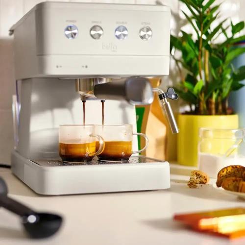 Bella-PRO Barista Elite Espresso Station - Programmable Coffee Maker with 20-Bar High Pressure, Espresso & Cappuccino Machine, Integrated Steam Wand, Single & Double Cup Brewing Options