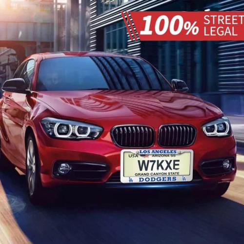 Yuapeda 2Pcs License Plate Frame for Dodgers, Aluminum Alloy LA Dodgers License Plate Bracket Covers Universal Licenses Frame Tag with Screw Caps,Rust-Proof,Rattle-Proof,Weather-Proof, (BT55)