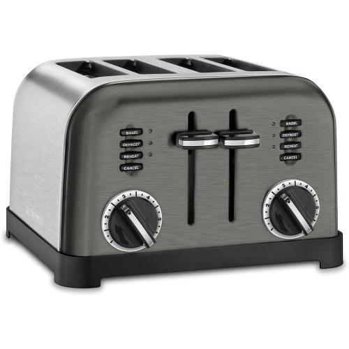 Cuisinart CPT-180BKS Classic 4-Slice Toaster, Black/Stainless Steel - Certified (Renewed)
