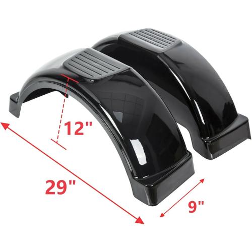 Set of 2 (Two) Single AXLE Trailer FENDERS 13 Wheels Tires Skirt Boat